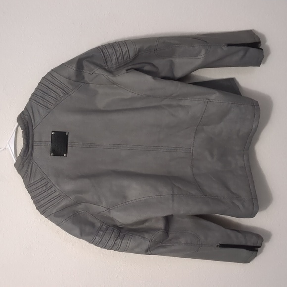 Marc Ecko XL Gray Leather Jacket - Picture 4 of 4